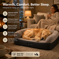 Smart Heated Pet Bed – Orthopedic Memory Foam Bed with Sleep Monitoring & Adjustable Warmth for Dogs