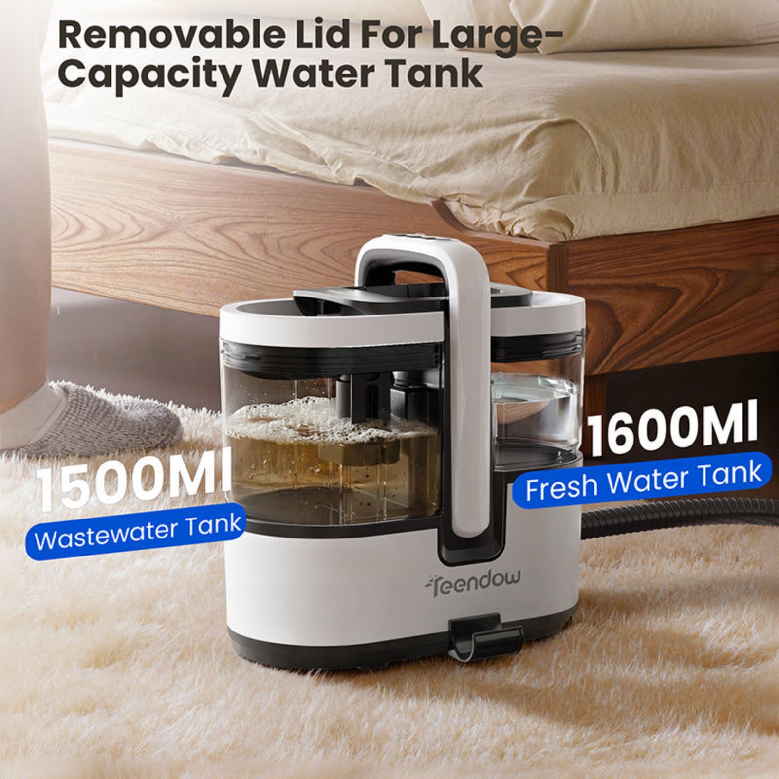 Portable Carpet & Upholstery Cleaner – Powerful Spot & Stain Remover with Strong Suction for Carpets, Rugs, Sofas & Car Interiors