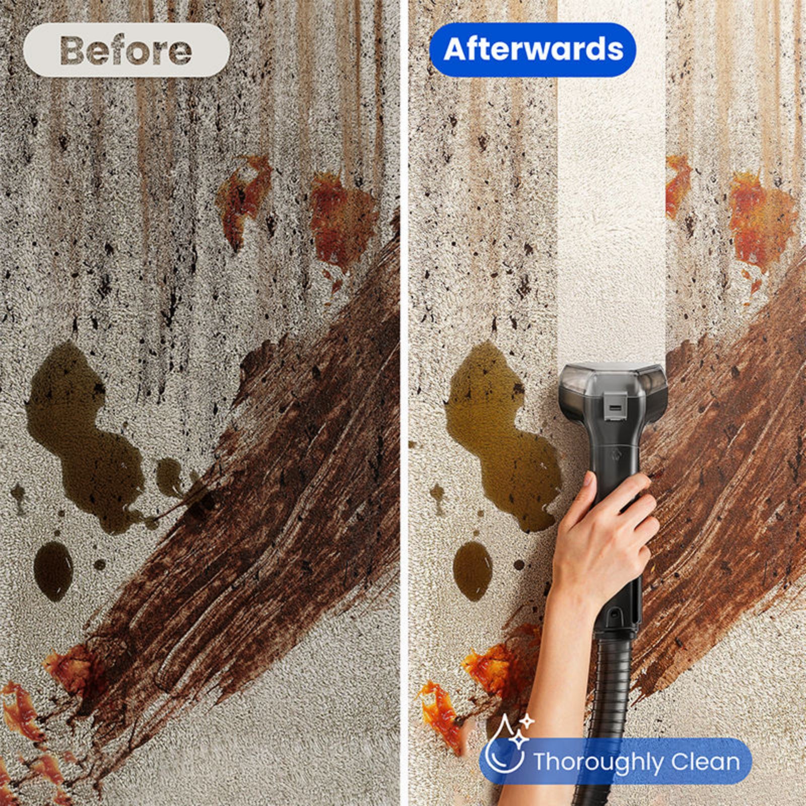 Portable Carpet & Upholstery Cleaner – Powerful Spot & Stain Remover with Strong Suction for Carpets, Rugs, Sofas & Car Interiors