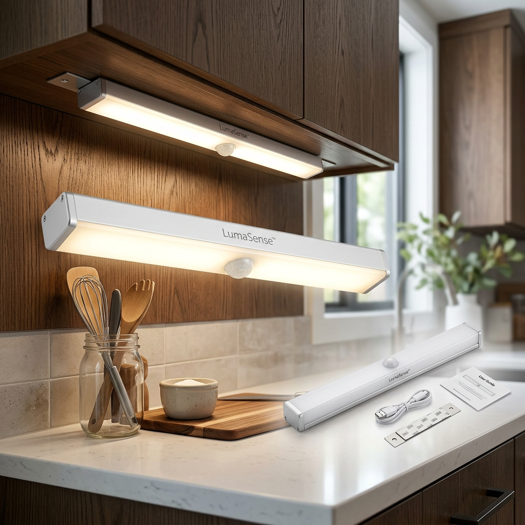 Rechargeable Motion Sensor Cabinet Lights – Wireless Magnetic LED Under Cabinet Lighting with Auto ON/80cm 3pcs