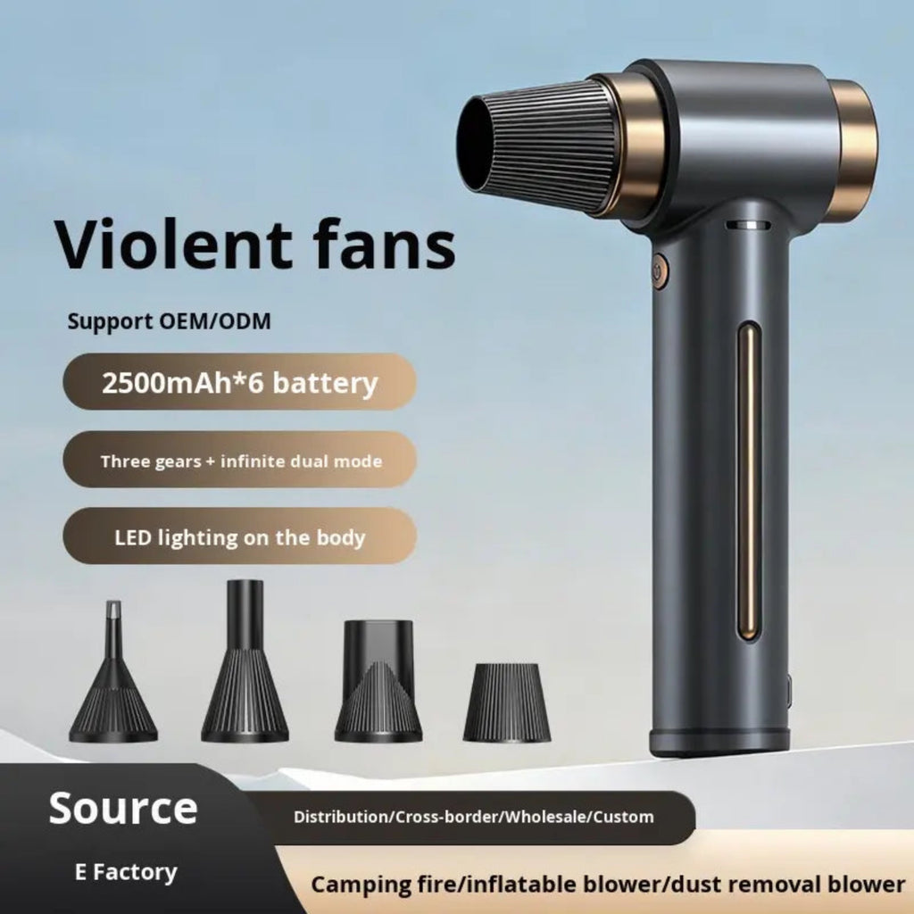 Cordless Electric Air Duster – Rechargeable High-Speed Air Blower with Brushless Motor, 3-Speed Settings & Multiple Nozzles