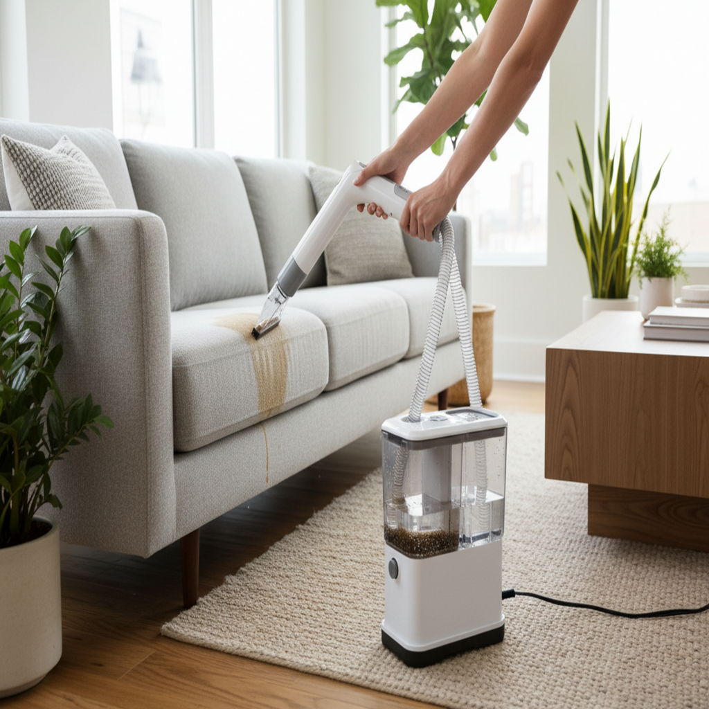 Portable Carpet & Upholstery Cleaner – Powerful Spot & Stain Remover with Strong Suction for Carpets, Rugs, Sofas & Car Interiors